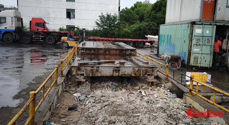 上海寶山區工廠150噸16米舊地磅